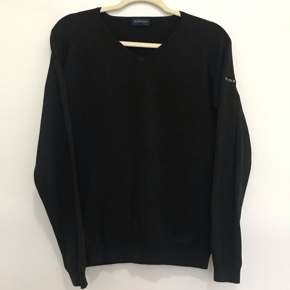 Burberry Men's Black V-Neck Sweater